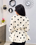 Polka Dot paplum Top