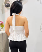 Studded halter neck Top in satin