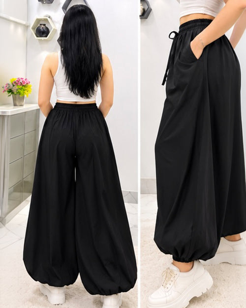 Black balloon pants