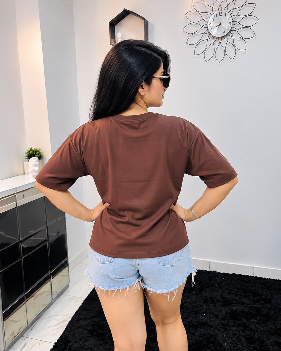 T shirt with 3 D flower