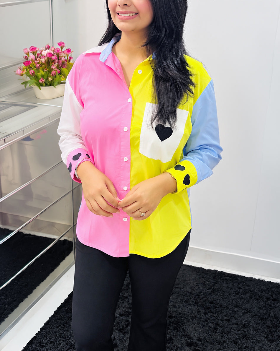Color pop pup shirt
