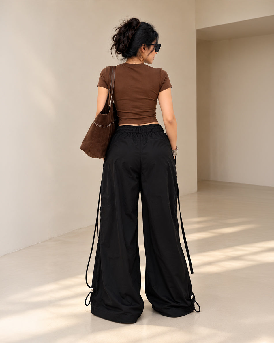 Wide leg korean pants