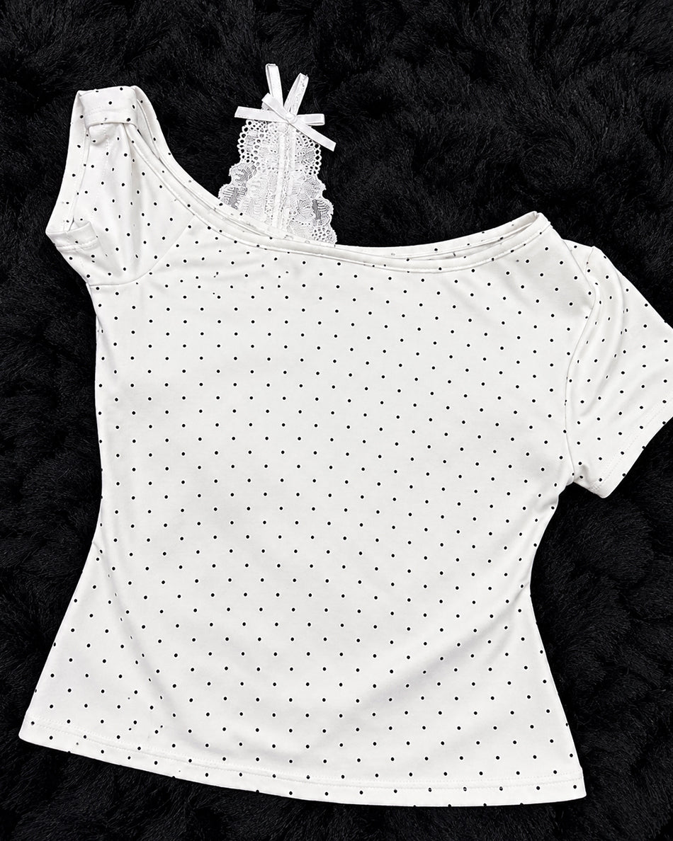 Polka dot frill Top