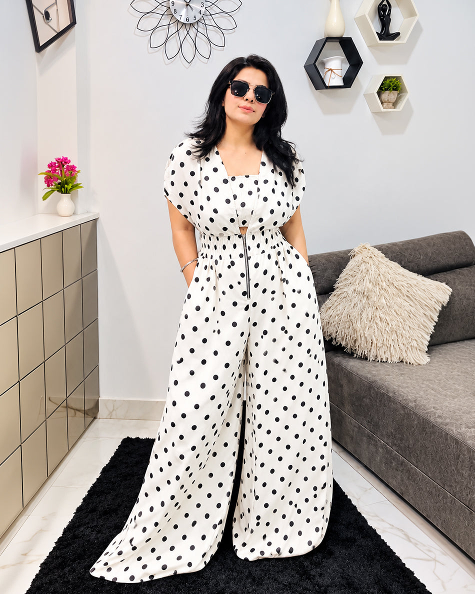 Polka Dot jump suit  with bustier