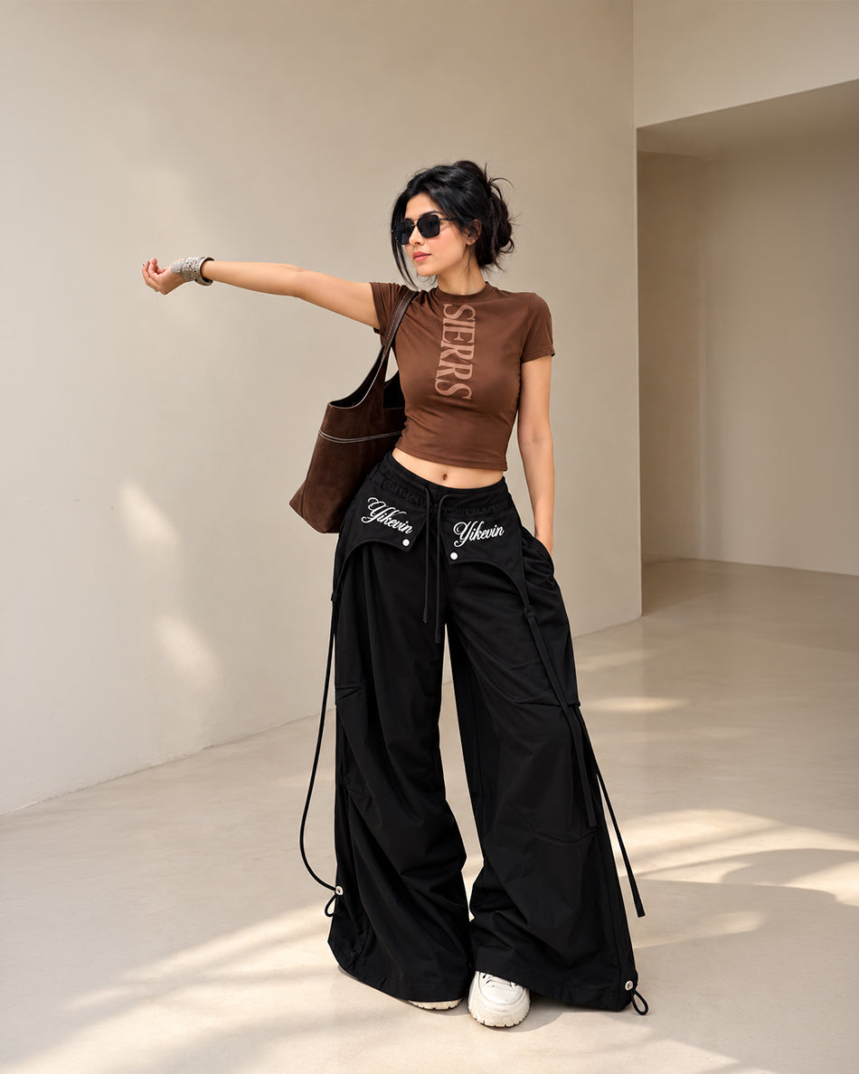 Wide leg korean pants