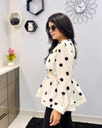 Polka Dot paplum Top